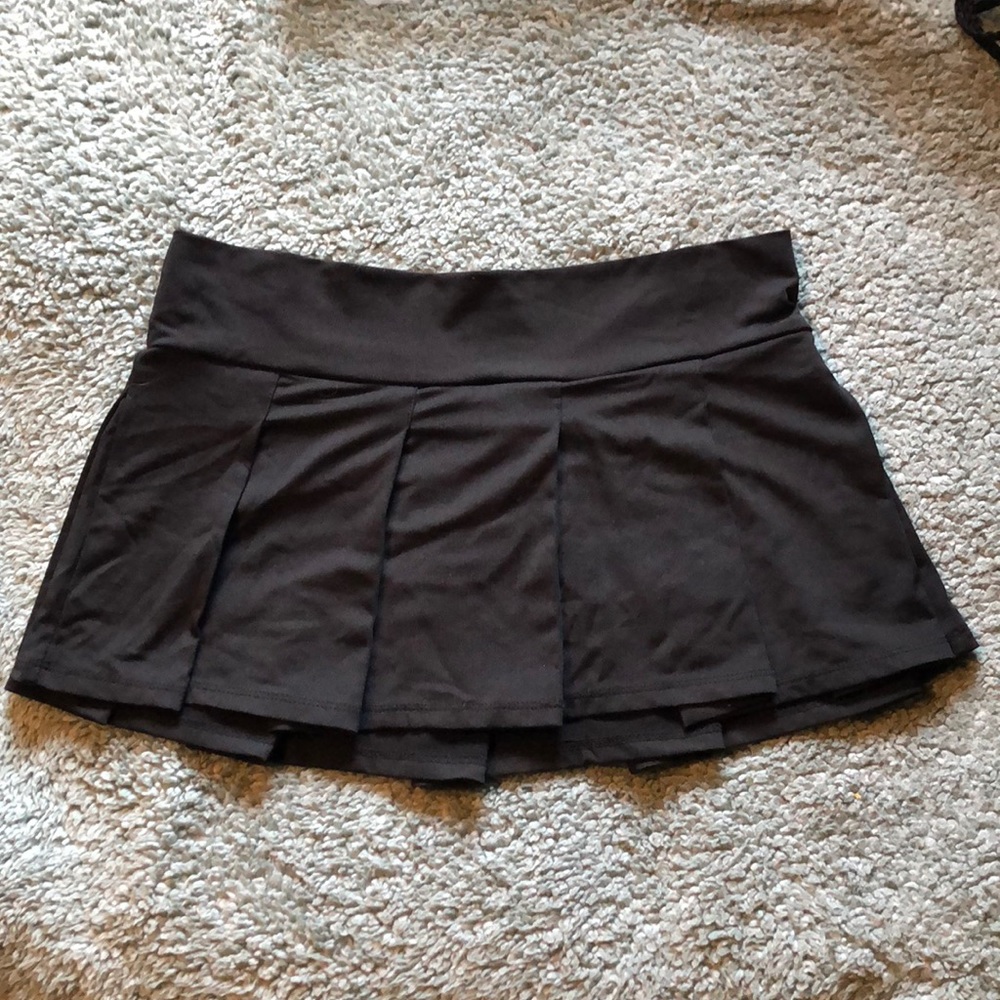 Pleated micro mini skirt